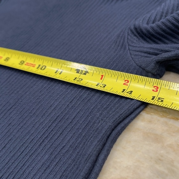 Club Monaco Meredy Ribbed Turtleneck Top | French Blue | XXS - Picture 7 of 11